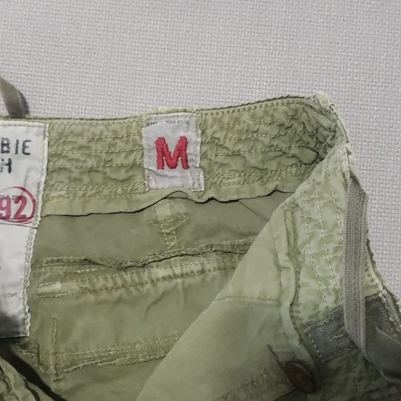 Abercrombie and Fitch Vintage Army Green Paratroop Cargo Pants Men' Size Medium - Picture 7 of 17